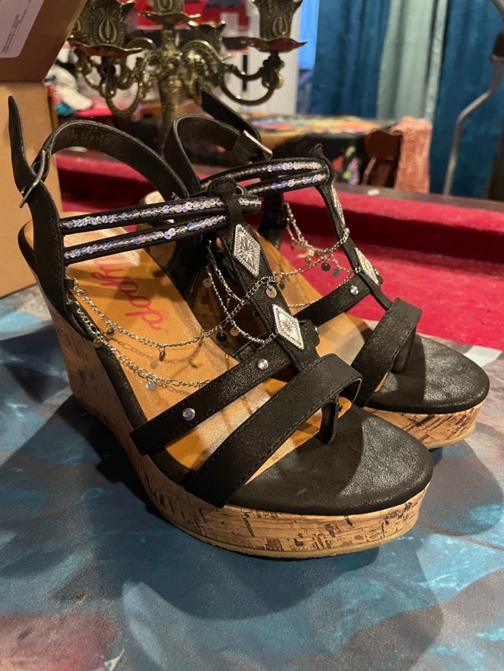 JELLYPOP SPARKLE CHAIN WEDGE SHOES